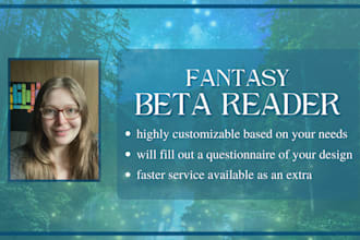 beta read your fantasy or science fiction novel