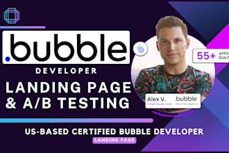 create saas landing page design figma to bubble io website