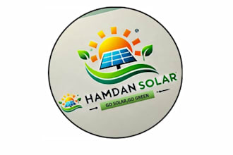 make unique power solar plan energy electrical logo design