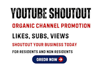 promote, shoutout youtube video to 12m organic subscribers, views