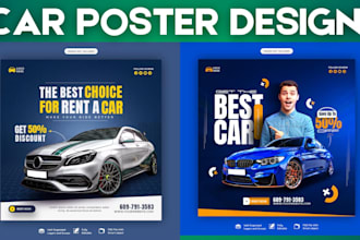 create high quality custom car poster design for you