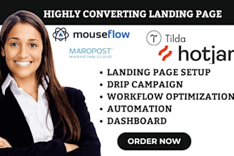 develop landing page on maropost tilda readymag hotjar vwo invision mouseflow