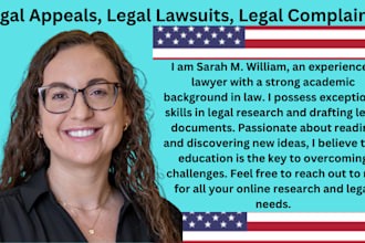 draft legal motions, lawsuits, complaints, petitions, legal appeal, case briefs