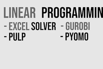 operations research, linear programming, excel solver, gurobi, pyomo, pulp