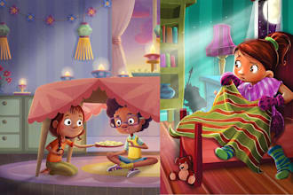 draw original children story book illustration