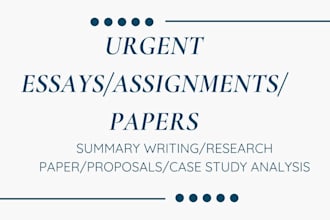 do essay writing, case study analysis, report, research and summary