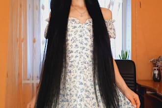 your model with long hair