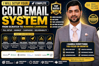 set up cold email system, domains, mailboxes, warmup and campaigns