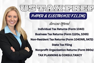 file US tax returns, llc tax, business tax 1120, 5472, 1040, 1065 cpa tax filing