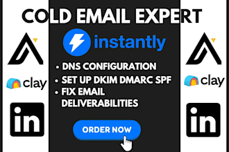 set up dkim dmarc spf and instantly ai for a cold email outreach