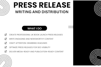 create UK press release book launch press release