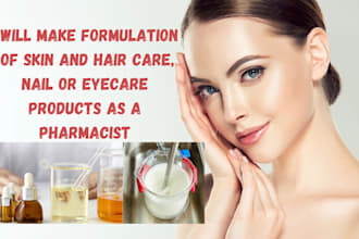 make formulation of skin and hair care, nail or eyecare products as a pharmacist