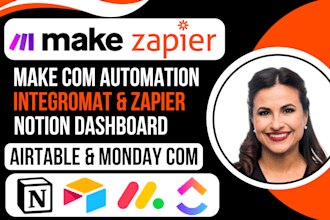 make com automation zapier, fix make com, airtable, monday com, notion dashboard