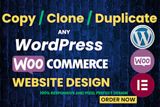 copy, clone, convert, redesign wordpress, woocommerce website, ecommerce website