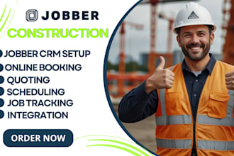 setup jobber crm construction, online booking, quoting, scheduling, job tracking