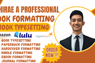 do book typesetting, book formatting, journal formatting, typesetting for amazon