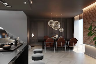design personalized living room rendering and interior lighting to you request