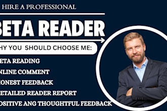 beta read your fantasy, sci fi, dark romance, thriller fiction, nonfiction novel
