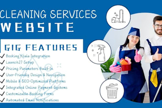 build cleaning service website booking koala website pricing parameters launch27