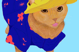 draw a photo of your pet in any medium