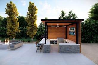 design kitchen interior and kitchen rendering with stunning lightning design