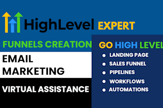 gohighlevel landing page, sales funnel, pipelines, workflows, automation, VA