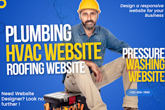 design a responsive plumbing website pressure washing, hvac, roofing website