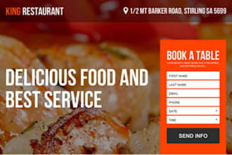 restaurant website catering website food website cafe website wordpress website