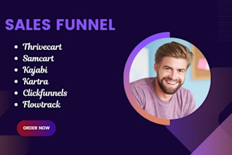 setup thrivecart, flowtrack, samcart, builderall, clickfunnels, kartra, kajabi