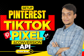 setup pinterest tag conversion API, tiktok pixel for conversion tracking by gtm