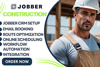 do jobber crm construction, email booking, route optimization, online scheduling
