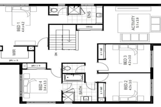 draw, redraw 2d architectural floor plan, blueprint autocad