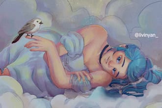 draw anime characters, rpg illustrations and portraits