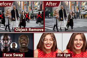 do any photoshop editing, face swap, object removal and retouching