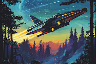 make spaceship, sci fi illustration and sci fi art
