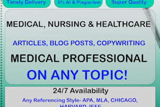 be your medical pharmaceutical and nursing research writer