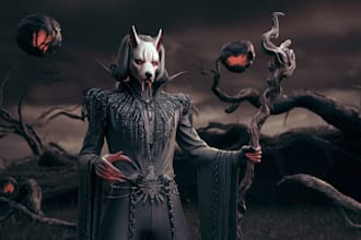 draw fantasy or horror character illustration