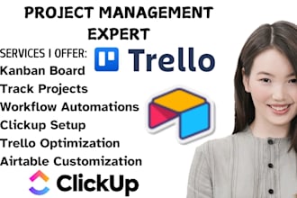 setup kanban board track project automate workflows on clickup trello airtable
