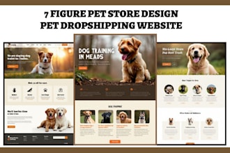 design 7 figure pet shopify store pet dropshipping website pet store