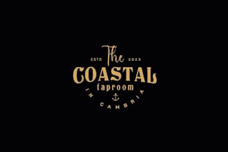 make amazing coastal taproom branding logo