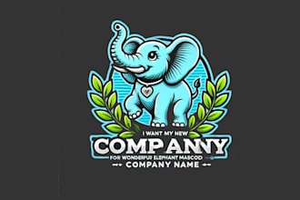 do wonderful elephant mascot logo design with express delivery
