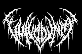 create an unreadable death metal logo