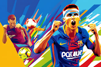 draw wpap pop art sport potrait