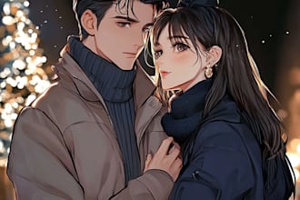 draw your couple character with anime style