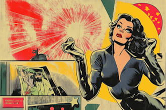 draw a retro vintage comic illustration