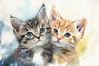 draw watercolor pet portrait