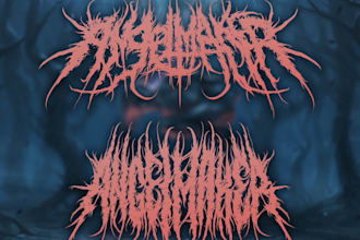 create a horror movie inspired metal logo
