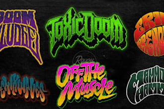 hand draw a detailed doom metal logo