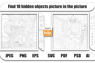 create custom different hidden object picture for KDP