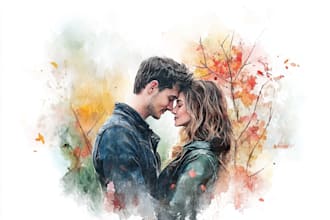 paint watercolor couple portrait